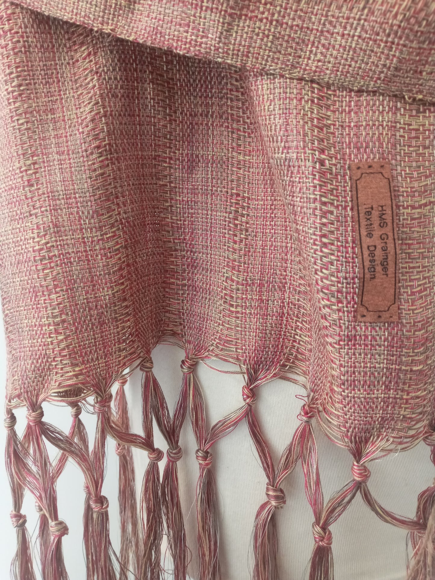Rose Quartz Gold Silk Scarf