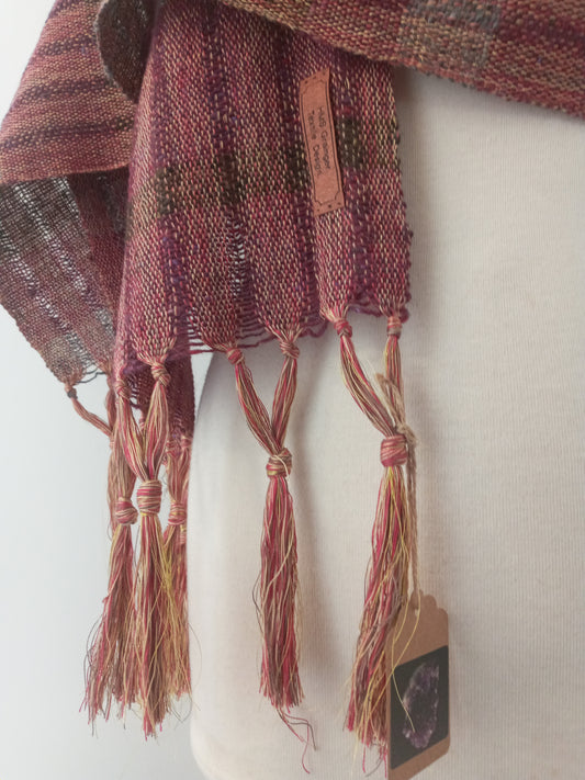 Ethnic Gold Pink Scarf