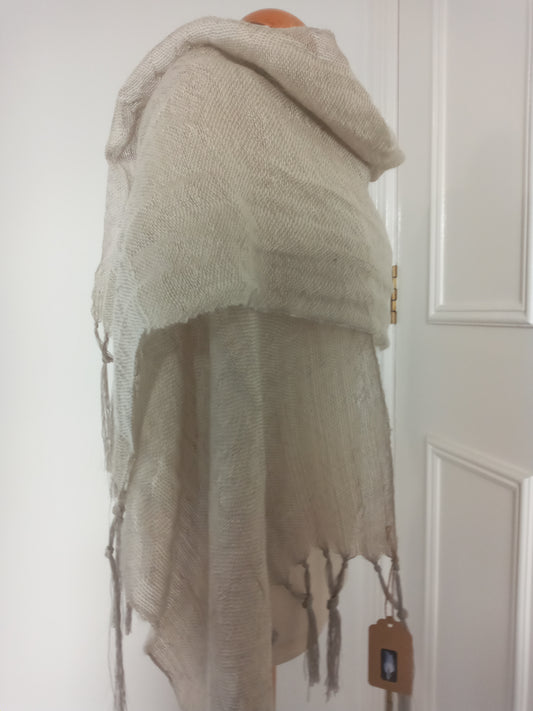 Pure White Silver Voile Wrap