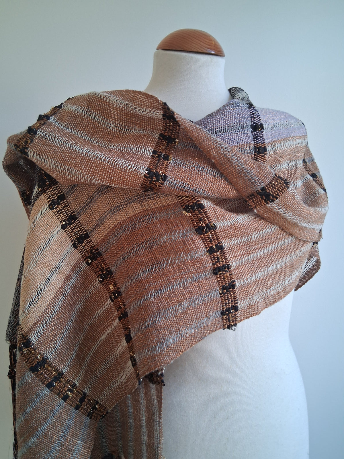 Caramel Violet Golden Pashmina