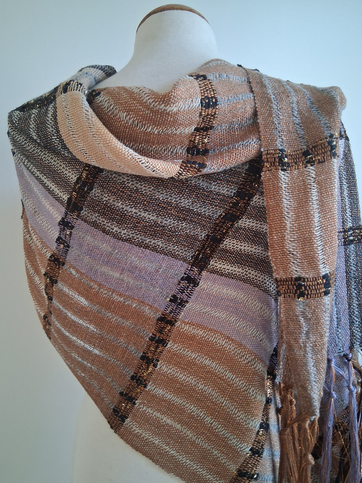 Caramel Violet Golden Pashmina