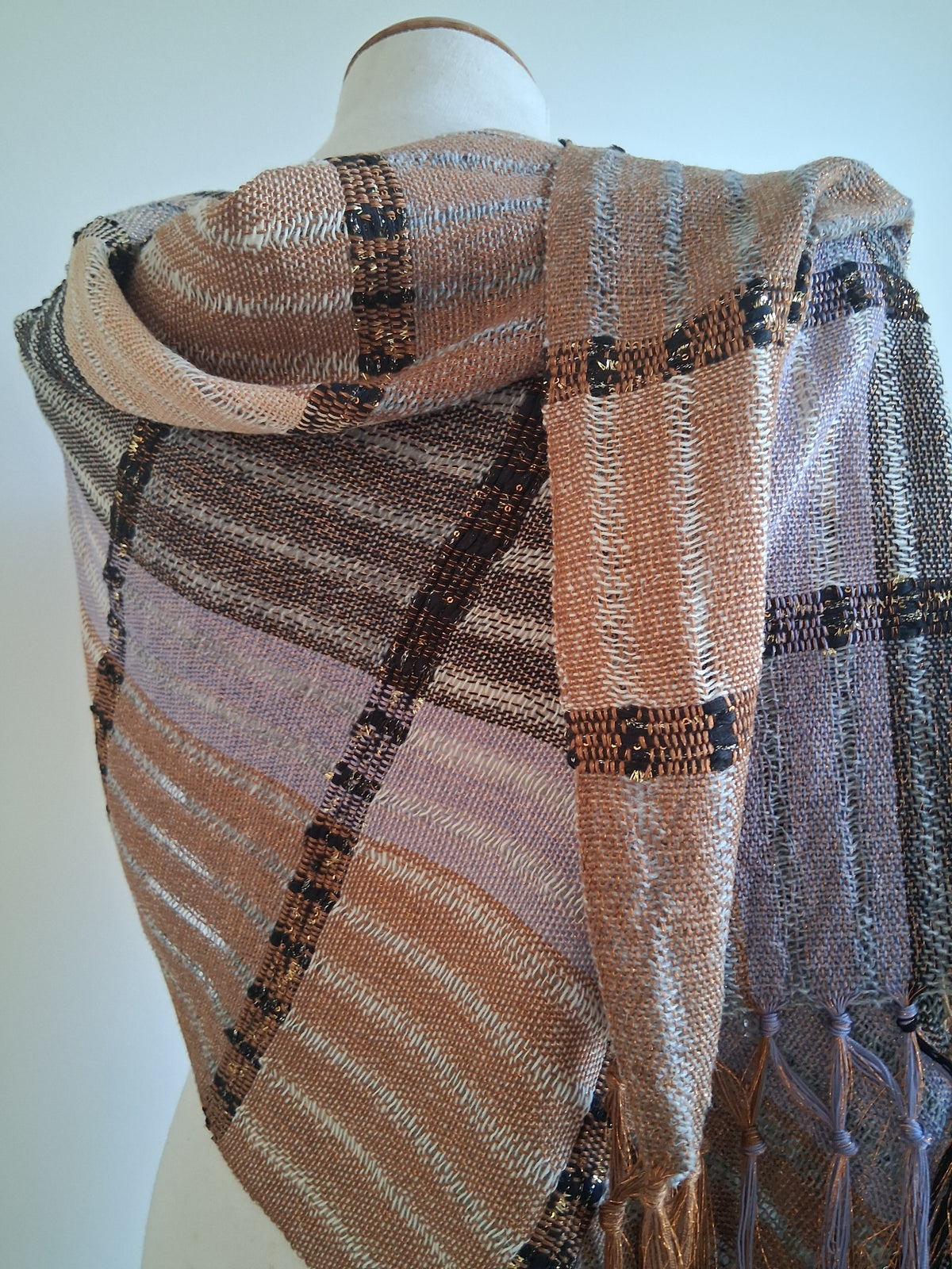 Caramel Violet Golden Pashmina