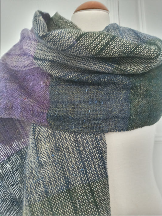 Midnight Navy Gold Purple Textile
