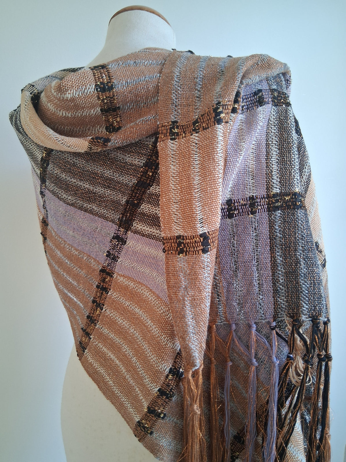 Caramel Violet Golden Pashmina