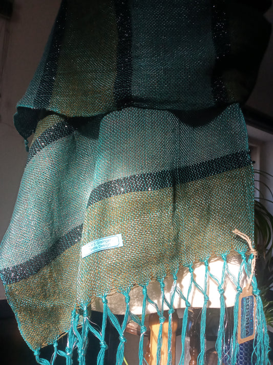 Donegal Cosmia Teal Silver Wrap