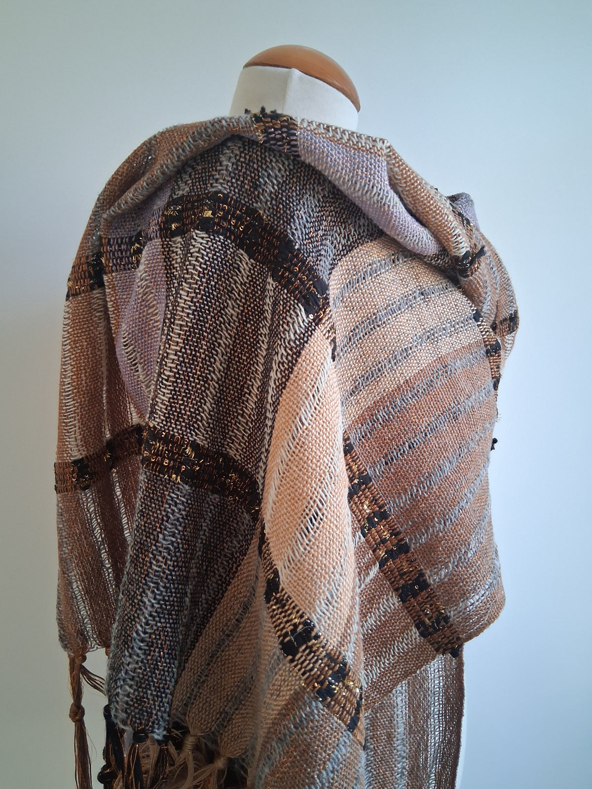 Caramel Violet Golden Pashmina
